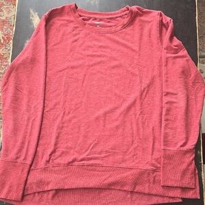 Casual Red Long Sleeve Top
